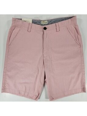 NWT Bob Timberlake Men's Flat Front Stretch Cotton Casual Chino Shorts 34 Pink